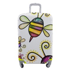 Bee Doodle Cartoon Luggage Cover (small) by Wegoenart