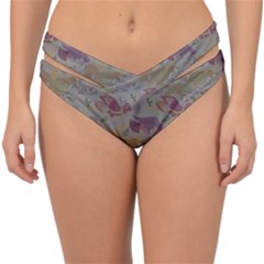 Pattern Armenian Birds Double Strap Halter Bikini Bottom by Gohar