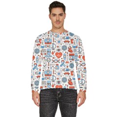 Medical Icons Square Seamless Pattern Men s Fleece Sweatshirt by Jancukart