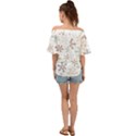 Christmas Background With Snowflake And Star Seamless Pattern Off Shoulder Short Sleeve Top View2