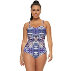 Amethyst Repeats Retro Full Coverage Swimsuit by kaleidomarblingart