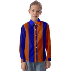 Abstract Blue And Orange 930 Kids  Long Sleeve Shirt by KorokStudios