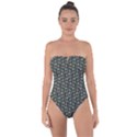 Robot Skull Extreme Close Up Tie Back One Piece Swimsuit View1
