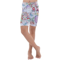 Easter Village  Kids  Lightweight Velour Cropped Yoga Leggings by ConteMonfrey