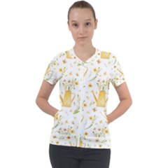 Easter Garden   Short Sleeve Zip Up Jacket by ConteMonfrey