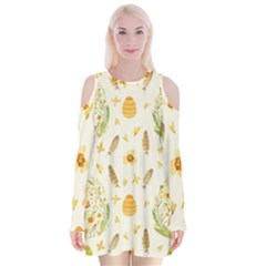 Easter Egg Velvet Long Sleeve Shoulder Cutout Dress by ConteMonfrey