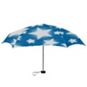 Snowflakes And Star Patterns Blue Stars Mini Folding Umbrellas View3
