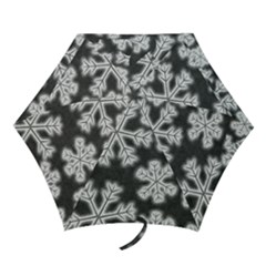 Snowflakes And Star Patterns Grey Frost Mini Folding Umbrellas by artworkshop