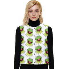 Kermit The Frog Women s Short Button Up Puffer Vest by Valentinaart