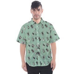 Insects Pattern Men s Short Sleeve Shirt