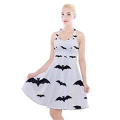 Bat Pattern Halter Party Swing Dress  by Valentinaart