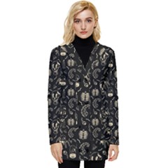 Halloween  Button Up Hooded Coat  by Valentinaart