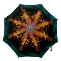 Tree Nature Landscape Fantasy Magical Cosmic Hook Handle Umbrellas (large) by danenraven