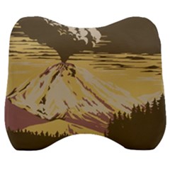 Boom Eruption Forest Mountain News Scary Volcano Velour Head Support Cushion by danenraven