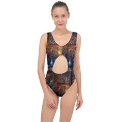 Blue Coffee Cups Cups Coffee Snack Blue Color Center Cut Out Swimsuit by danenraven