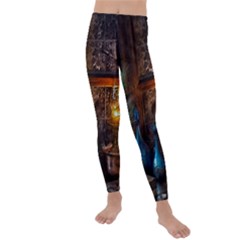 Blue Coffee Cups Cups Coffee Snack Blue Color Kids  Lightweight Velour Leggings by danenraven