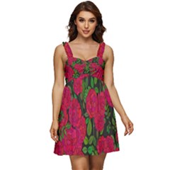 Seamless-pattern-with-colorful-bush-roses Ruffle Strap Babydoll Chiffon Dress by BangZart