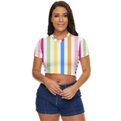 Stripes-g9dd87c8aa 1280 Side Button Cropped Tee by Smaples