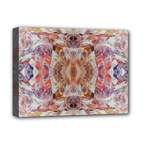 Pastels Kaleidoscope Deluxe Canvas 16  X 12  (stretched)  by kaleidomarblingart
