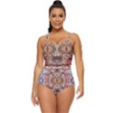Pastels kaleidoscope Retro Full Coverage Swimsuit View1