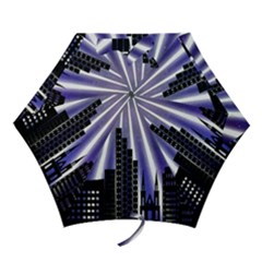 Superhero City Background Mini Folding Umbrellas by artworkshop