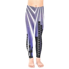 Superhero City Background Kids  Classic Winter Leggings by artworkshop