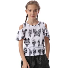 Tattoo Pattern Coin Purse Kids  Butterfly Cutout Tee by artworkshop