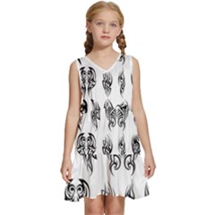 Tattoo Pattern Coin Purse Kids  Sleeveless Tiered Mini Dress by artworkshop
