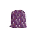 Background Halloween Pattern Pumpkin Skeleton Bat Drawstring Pouch (Small) View1