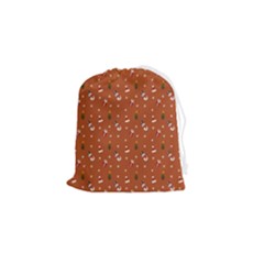Christmas Snowman Christmas Background Gifts Winter Drawstring Pouch (small) by Ravend