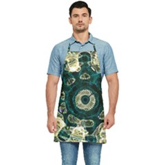 Fractal Glowing Kaleidoscope Wallpaper Art Design Kitchen Apron by Ravend