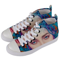 Pepper Colors Girl Women s Mid-top Canvas Sneakers by Sparkle