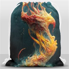 Flame Deep Sea Underwater Creature Wild Drawstring Bag (large) by Pakemis
