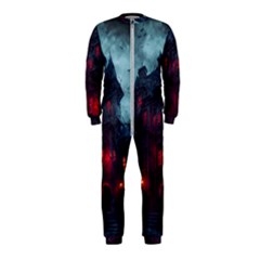Haunted House Halloween Cemetery Moonlight Onepiece Jumpsuit (kids) by Pakemis