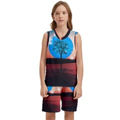 Surreal Fantasy Abstract Art Creativity Horizon Kids  Basketball Mesh Set by Pakemis