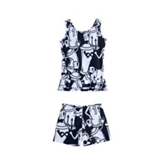Graffiti Spray Can Characters Seamless Pattern Kids  Boyleg Swimsuit by Pakemis