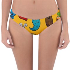 Graffiti Characters Seamless Ornament Reversible Hipster Bikini Bottoms by Pakemis