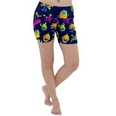 Space Patterns Lightweight Velour Yoga Shorts by Pakemis
