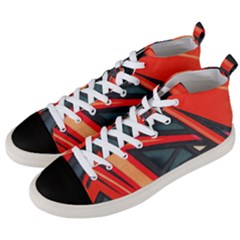 Graffiti Detail Wallpaper Texture Background Men s Mid-top Canvas Sneakers by Pakemis