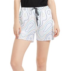 Abstract Colorful Topographic Map Design Vector Women s Runner Shorts by Pakemis