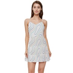 Abstract Colorful Topographic Map Design Vector Short Frill Dress by Pakemis
