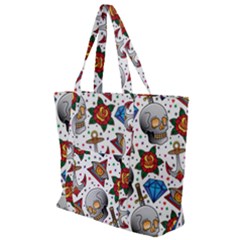Full Color Flash Tattoo Patterns Zip Up Canvas Bag by Pakemis