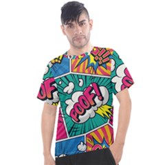Comic Colorful Seamless Pattern Men s Sport Top by Pakemis