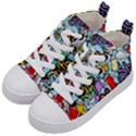 Graffiti Characters Seamless Patterns Kids  Mid-Top Canvas Sneakers View2