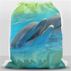 Beautiful Dolphins Drawstring Bag (large) by Sparkle