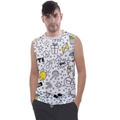 Set Cute Colorful Doodle Hand Drawing Men s Regular Tank Top by Pakemis