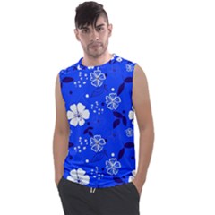 Blooming-seamless-pattern-blue-colors Men s Regular Tank Top by Pakemis