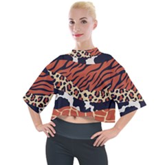 Mixed-animal-skin-print-safari-textures-mix-leopard-zebra-tiger-skins-patterns-luxury-animals-textur Mock Neck Tee by Pakemis
