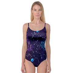 Realistic-night-sky-poster-with-constellations Camisole Leotard  by Pakemis
