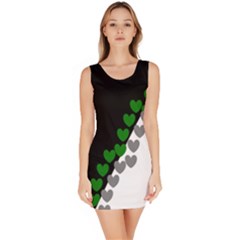 Green And Gray Hearts Bodycon Dress by FunDressesShop